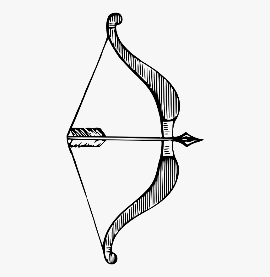 Bow And Arrow - Archery Bow Line Art Png, Transparent Png, Free Download