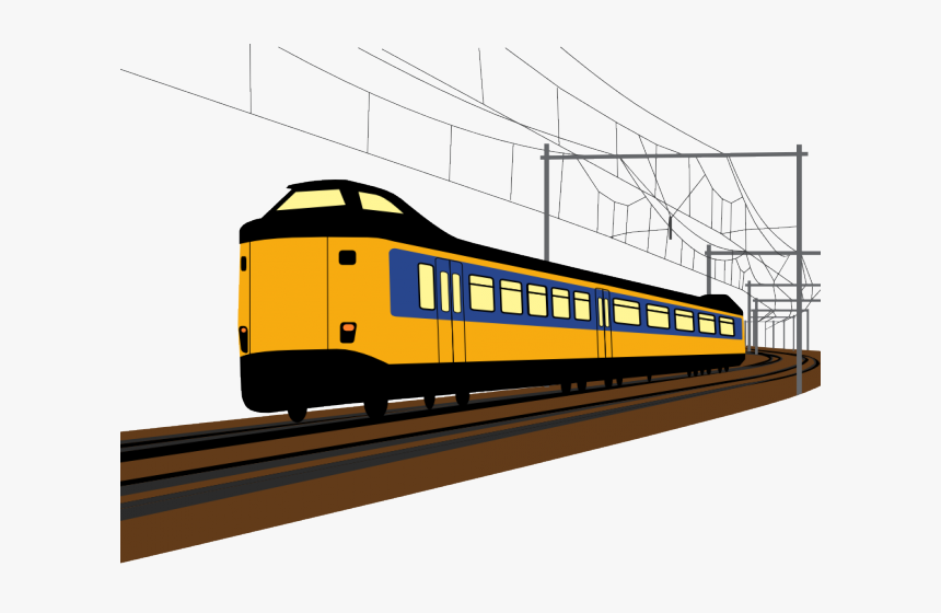 Railroad Tracks Clipart Modern Train - Electric Train Clip Art, HD Png Download, Free Download