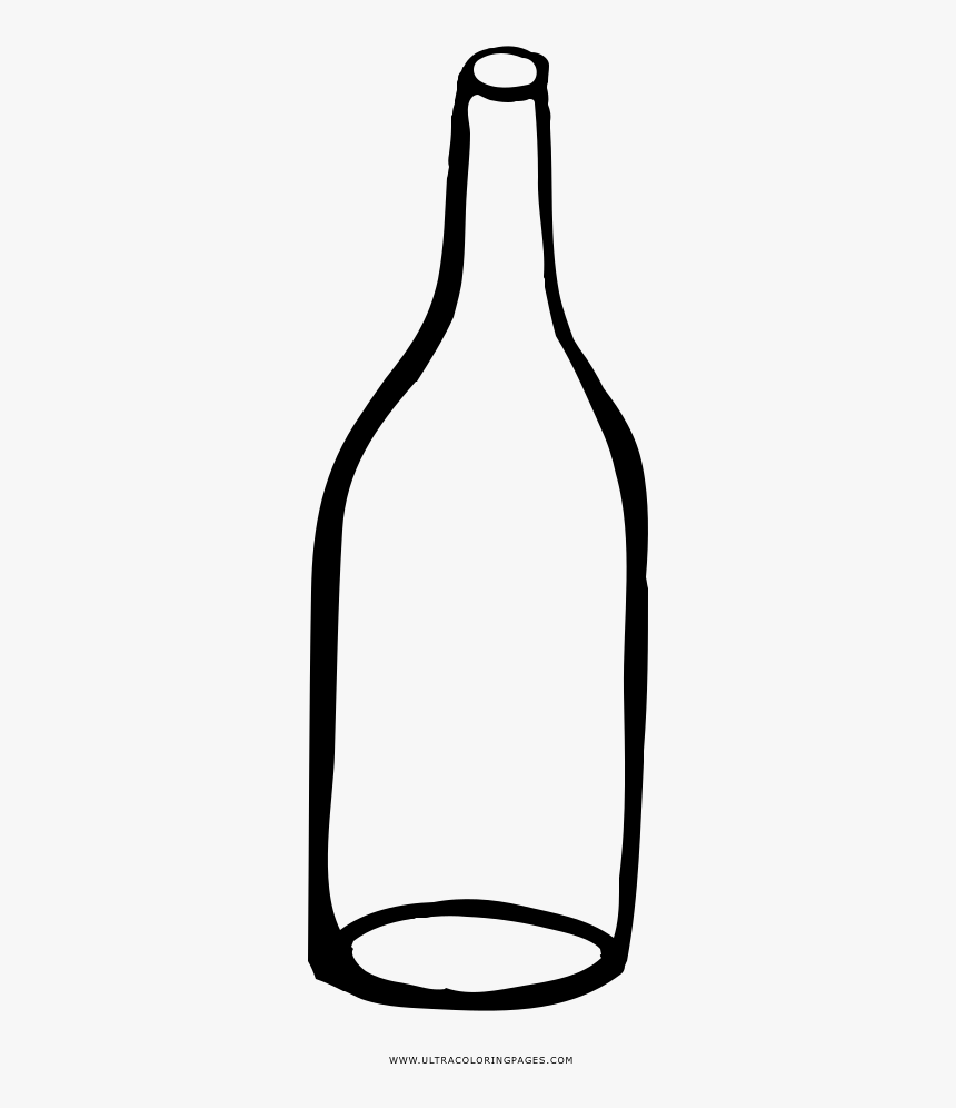 Empty Bottle Coloring Page - Glass Bottle, HD Png Download, Free Download
