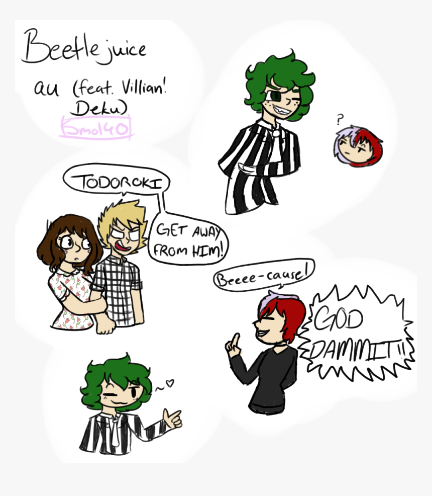 I Made A Beetlejuice Au With The Mha Characters Instead - Cartoon, HD Png Download, Free Download