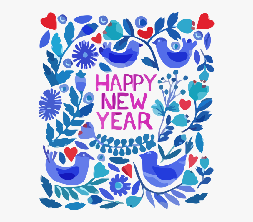 Transparent New-year Pattern For Happy New Year For - Happy New Year Illustration, HD Png Download, Free Download