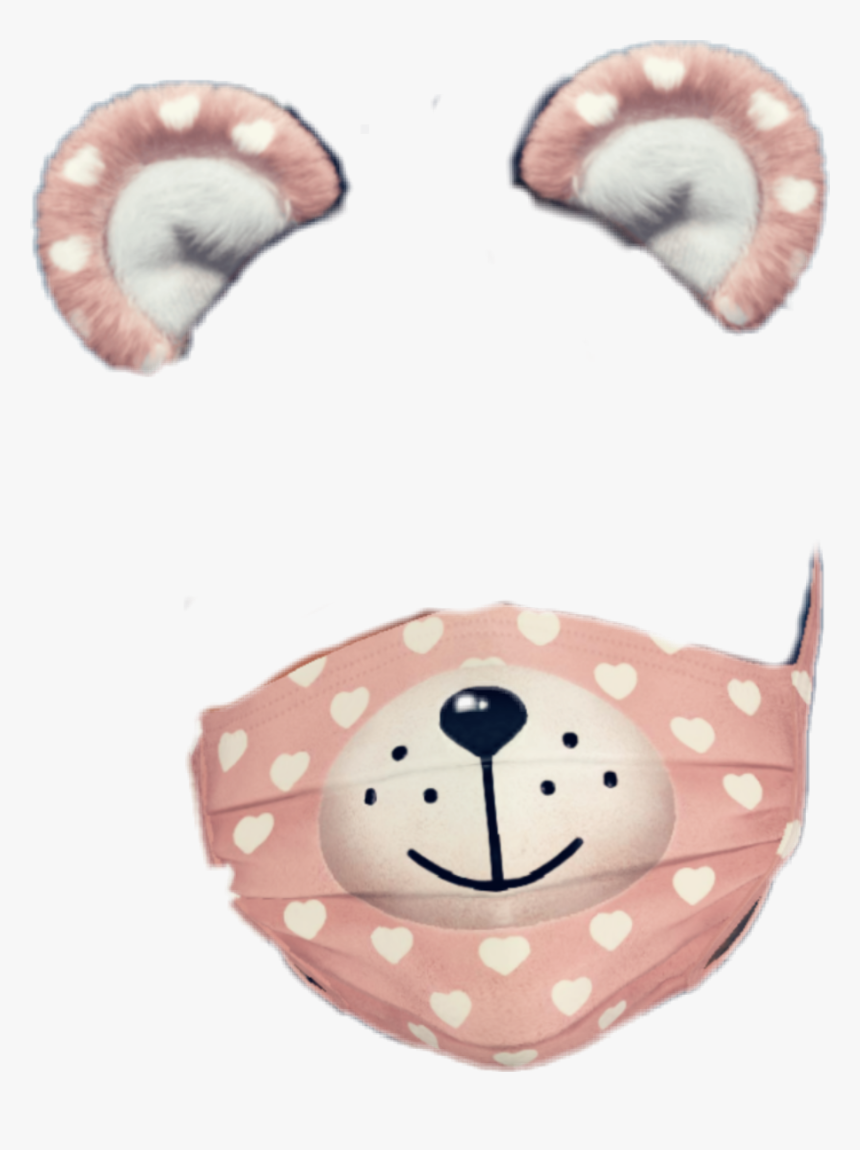#snapchat #filter #pink #heart #white #whitehearts - Snapchat Bear Mask Filter, HD Png Download, Free Download
