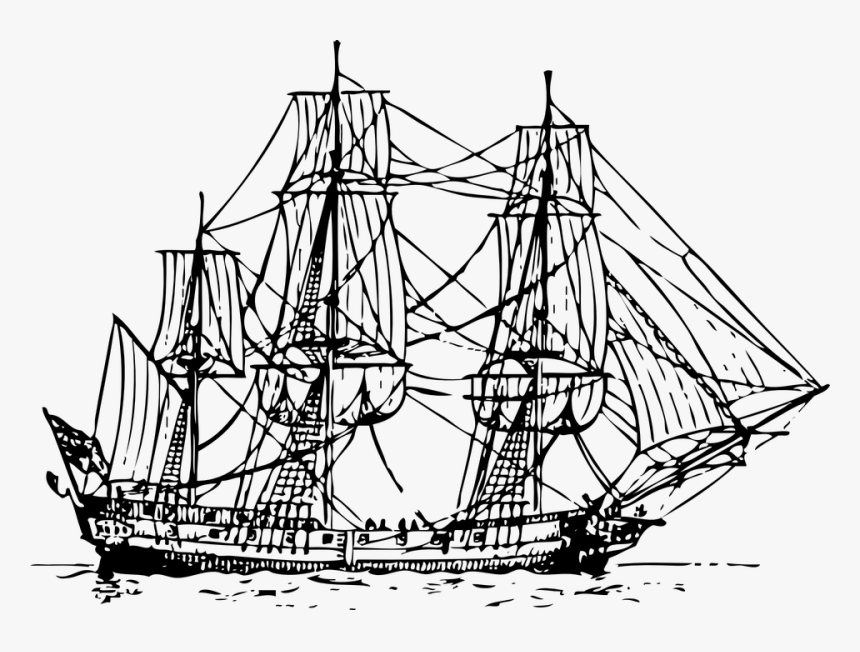 Transparent Pirate Ship Clipart - Sail Ship Transparent Background, HD Png Download, Free Download