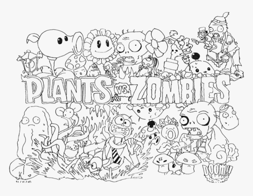 Plants Vs Zombies Coloring Pages - Plants Vs Zombies 2 To Color, HD Png Download, Free Download