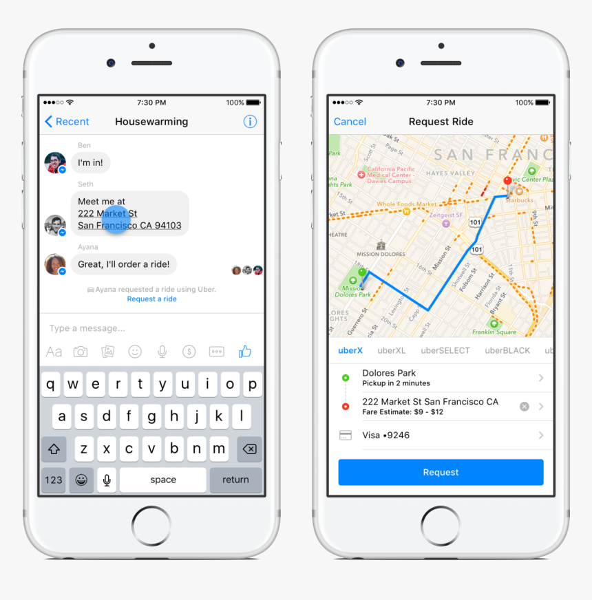 Uber Facebook Messenger, HD Png Download, Free Download