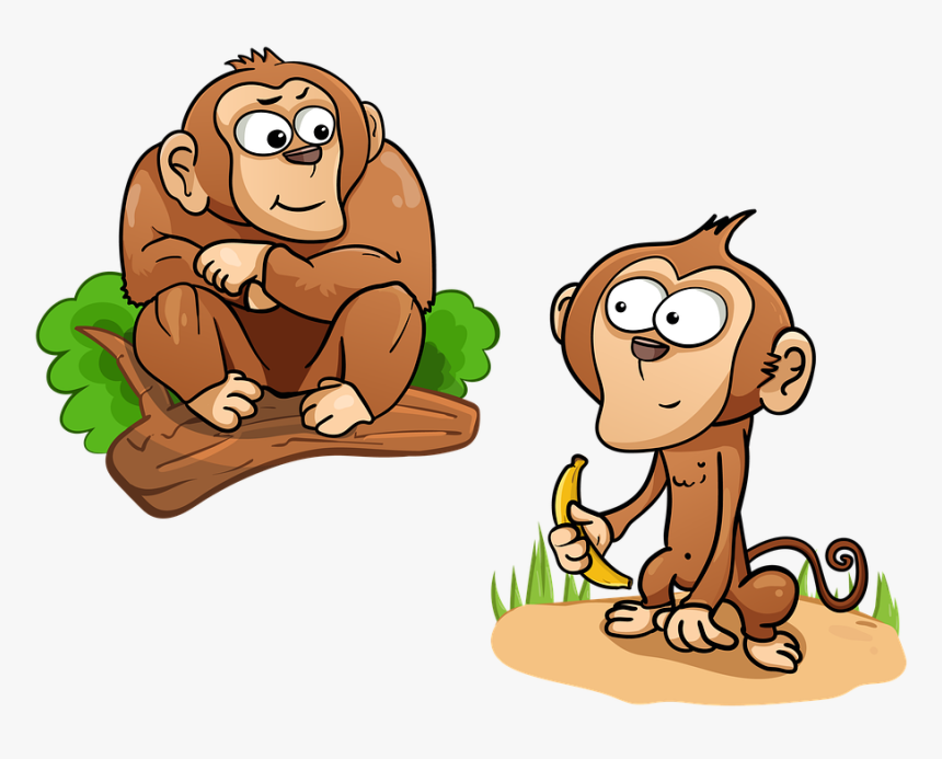 Gambar Monyet Kartun Kelaparan, HD Png Download - kindpng