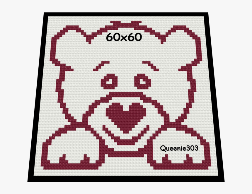 Love Bear Face - Cross-stitch, HD Png Download, Free Download