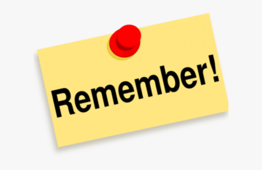 Remember Clipart Png - Reminder Sticky Note, Transparent Png, Free Download