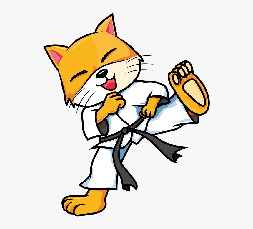 Cat Cartoon Karate, HD Png Download, Free Download