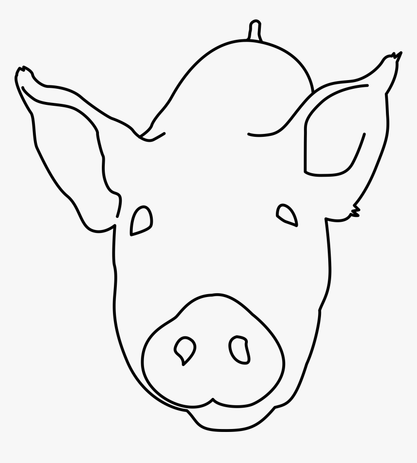 Outline Of Pig Head Clipart , Png Download - Pig's Head Clipart, Transparent Png, Free Download