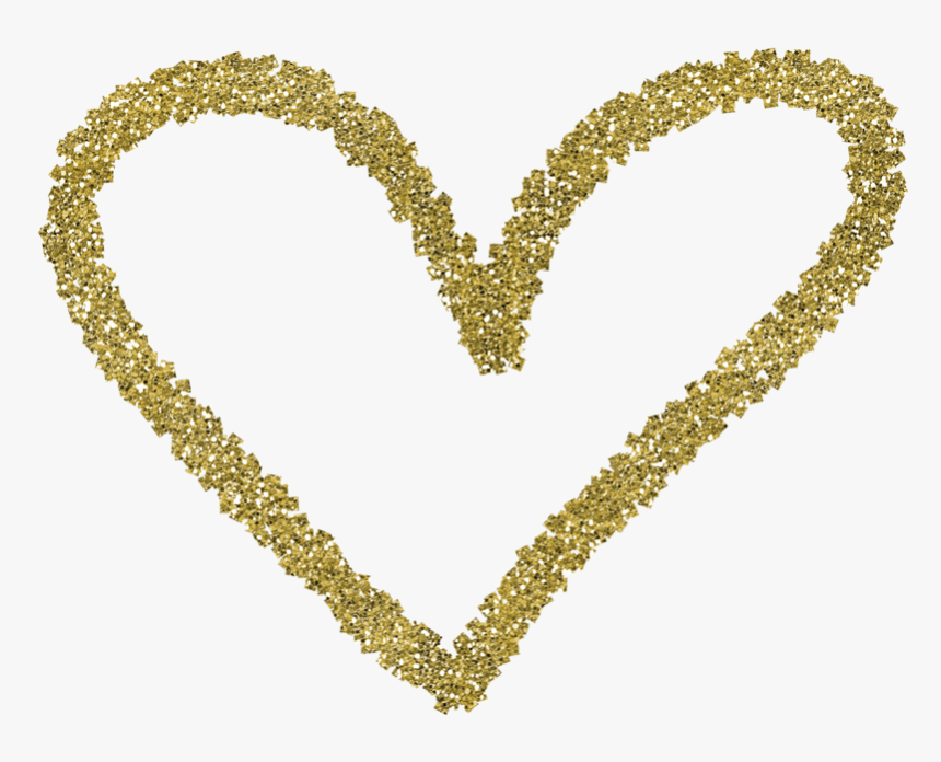 Heart Valentine"s Day Gold - Heart Border Png Glitter, Transparent Png, Free Download