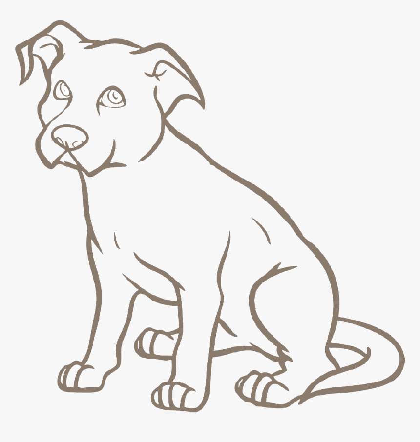 Pitbull Drawing Easy Cartoon , Png Download - Easy Pit Bull Draw, Transparent Png, Free Download