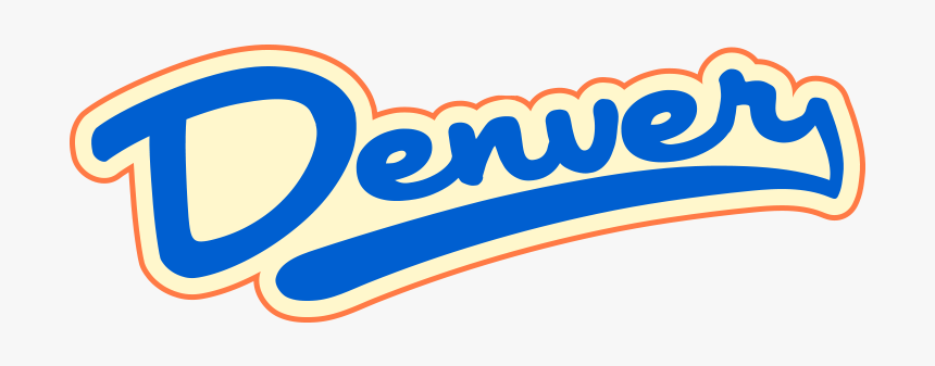 Denver Retro Style Sign Png Graphic Cave - Electric Blue, Transparent Png, Free Download