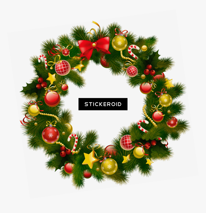Simple Christmas Wreath , Png Download - Christmas Wreath Garland Png, Transparent Png, Free Download