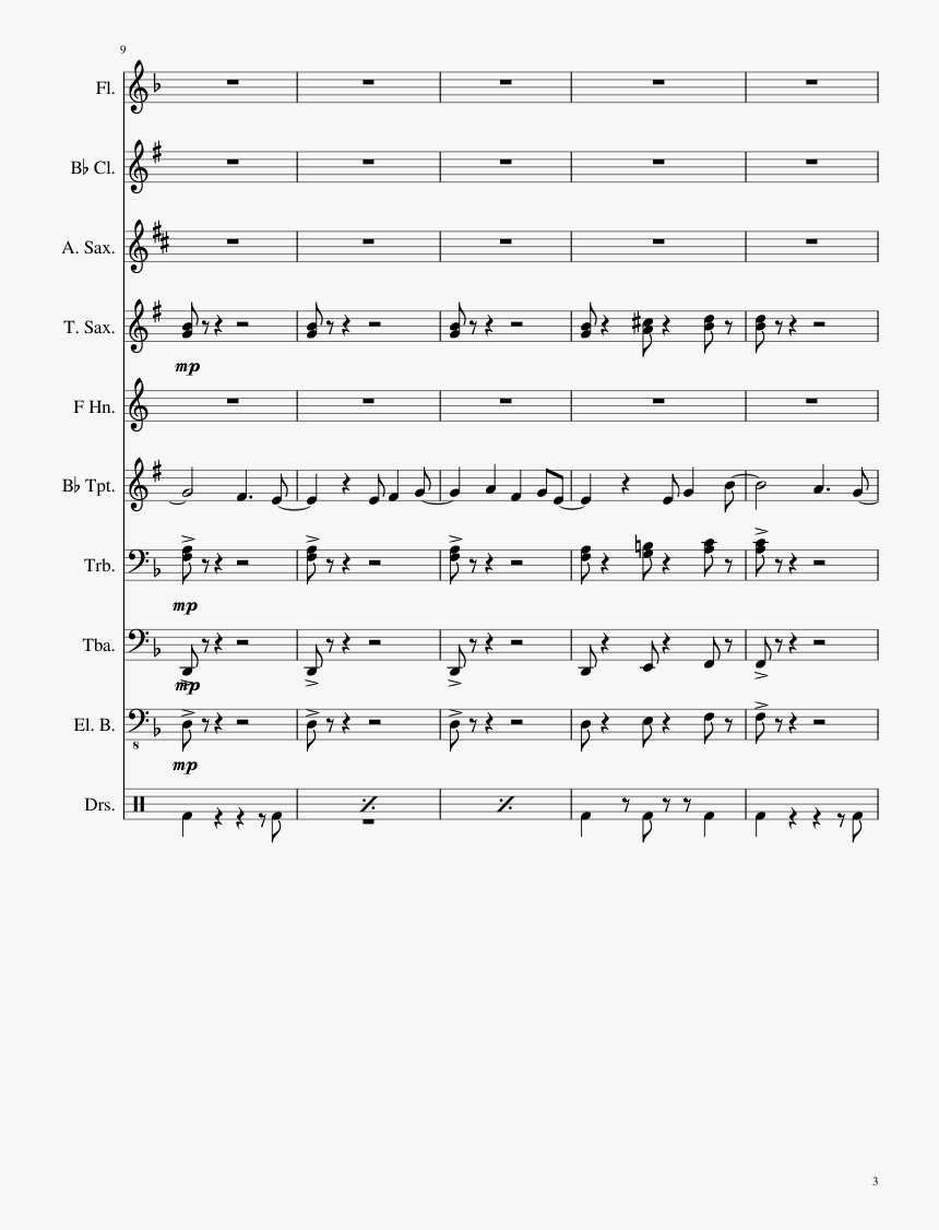 Genghis Khan Sheet Music Composed By Miike Snow 3 Of - Sheet Music, HD Png Download, Free Download