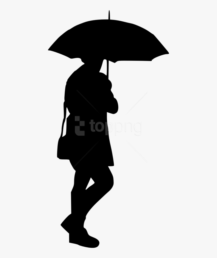Free Png Woman Umbrella Silhouette Png - Umbrella Man Silhouette Png, Transparent Png, Free Download