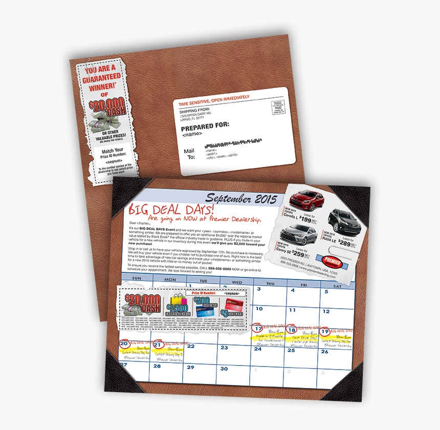 New Direct Mail Product Leatherette Calendar Sample - Label, HD Png Download, Free Download