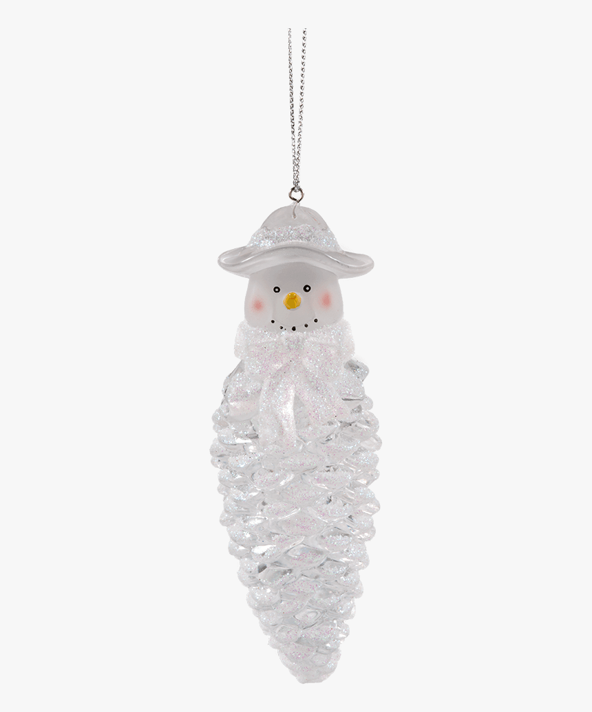 Acrylic Pinecone Snowman With Hat - Christmas Ornament, HD Png Download, Free Download