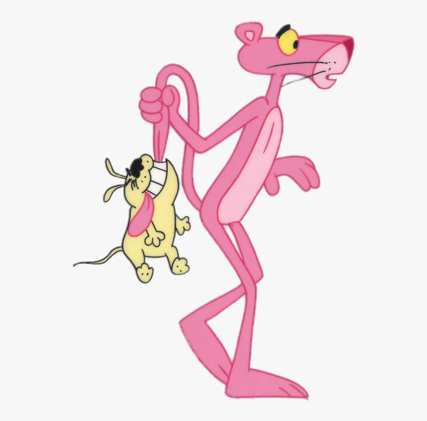 Dog Biting Pink Panther"s Tail - Cartoon, HD Png Download, Free Download