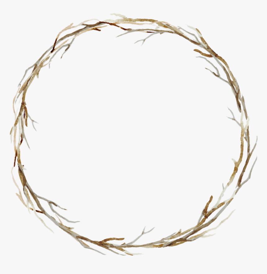 #branches #twigs #sticks #frame #border #wreath #background - Beige Watercolor Png, Transparent Png, Free Download