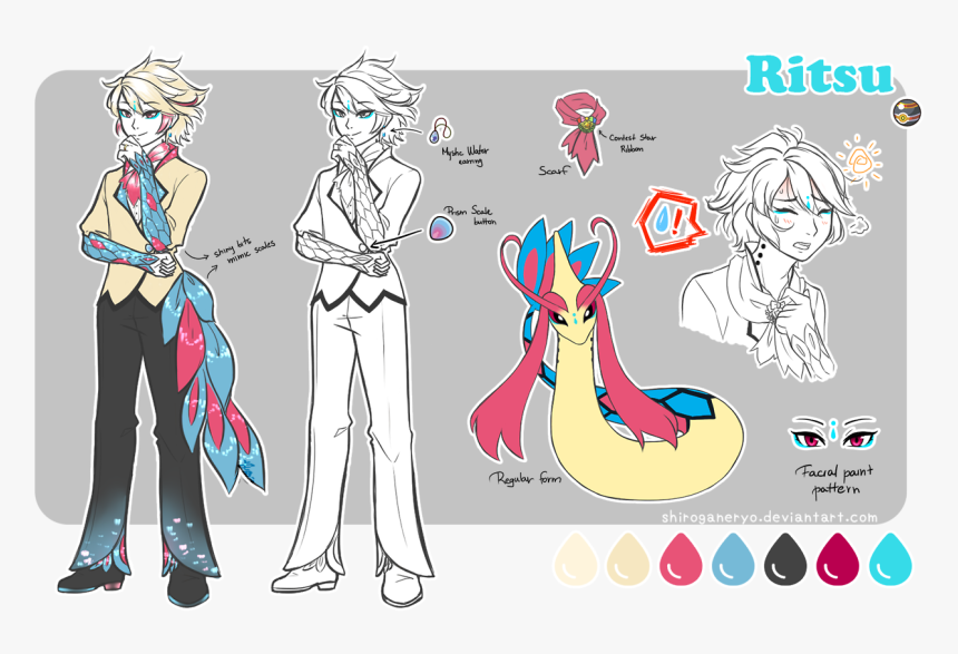 Milotic Gijinka Male - Milotic As A Human Male, HD Png Download, Free Download