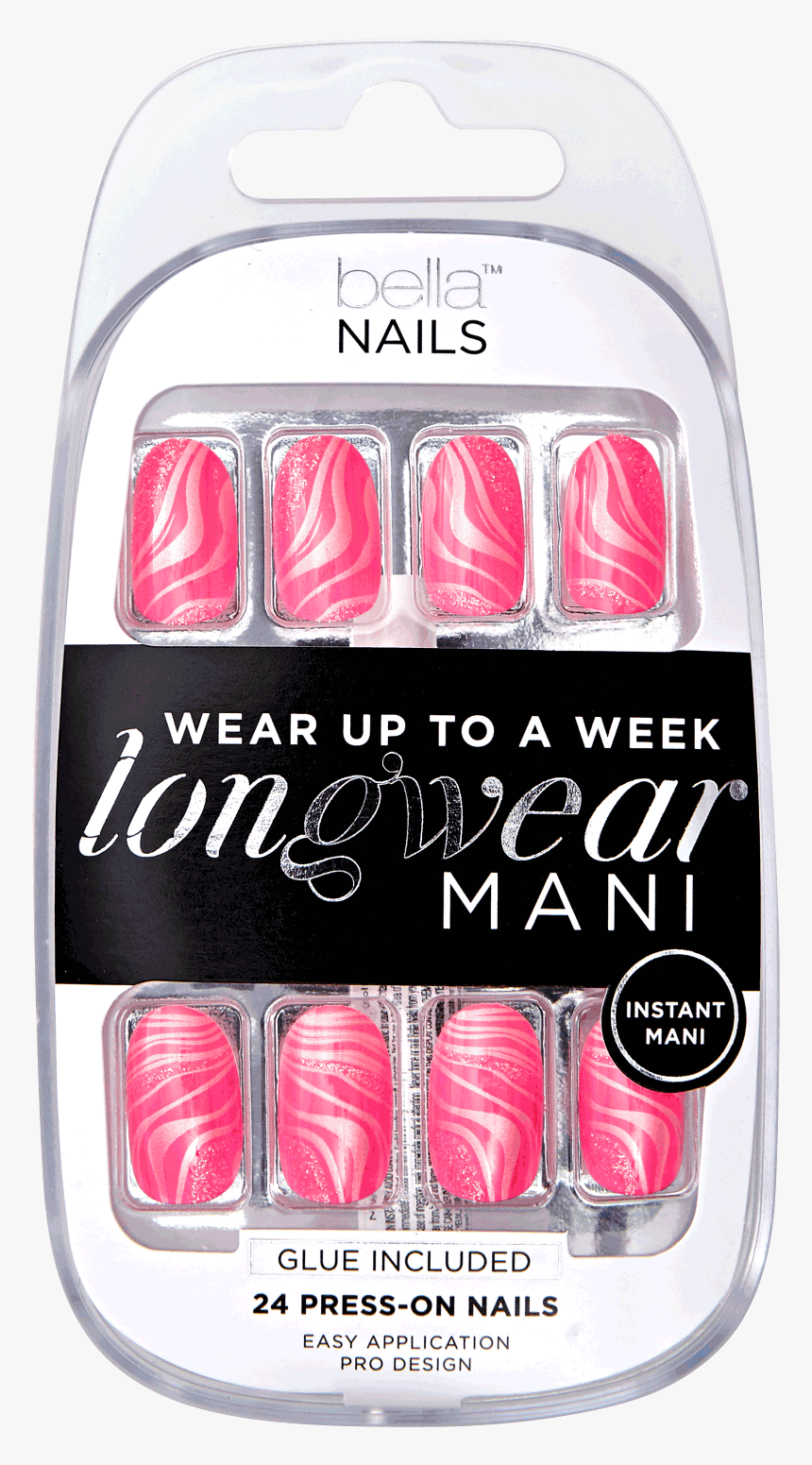 Neon Pink Swirl Pattern Press On Nails , Png Download - Nail Polish, Transparent Png, Free Download