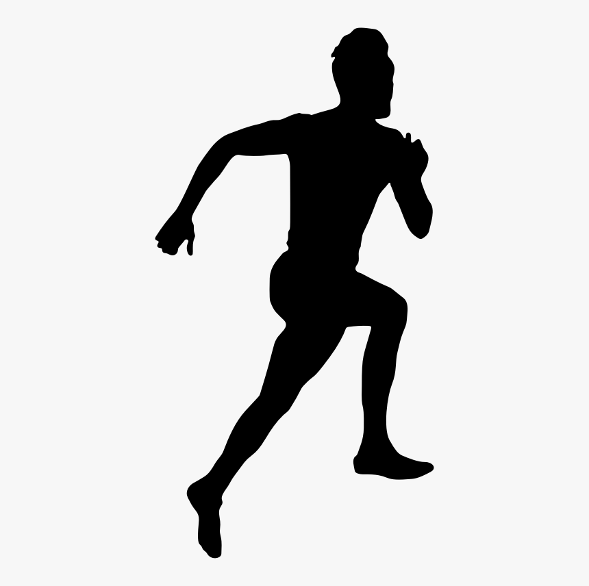 Man Sprinting Silhouette - Silhouette, HD Png Download, Free Download