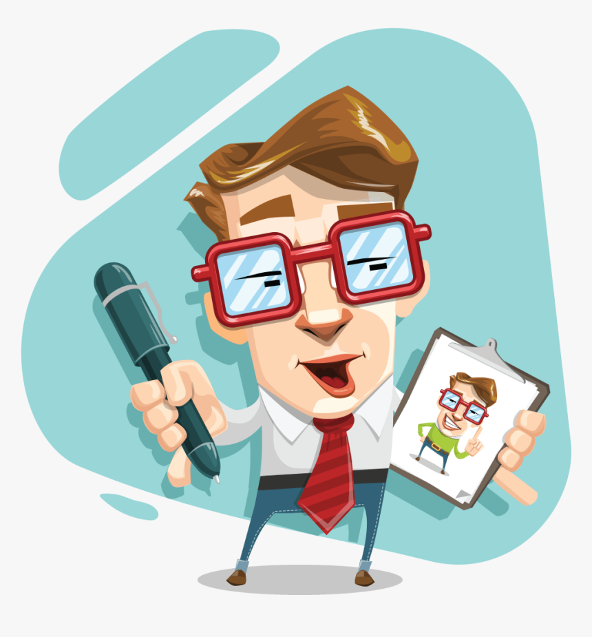 Free Set Mr Geekson - Cartoon For Digital Marketing, HD Png Download, Free Download