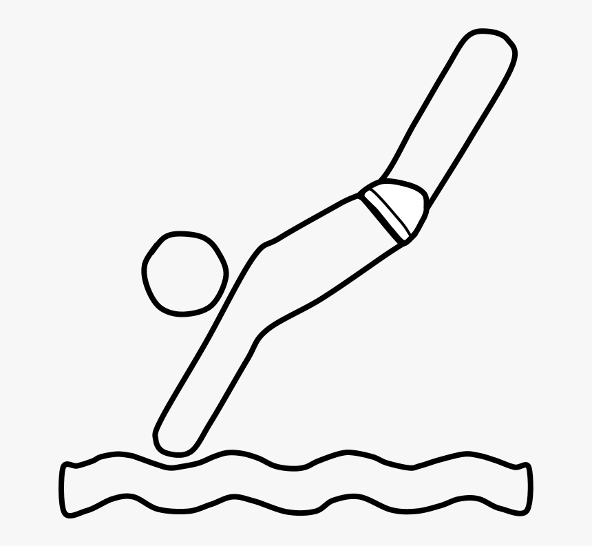 Diver, Black And White - Line Art, HD Png Download, Free Download