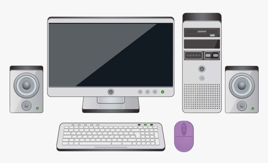 Parts Of A Desktop Computer With The Mouse Highlighted - Two Different Type Of Computer, HD Png Download, Free Download