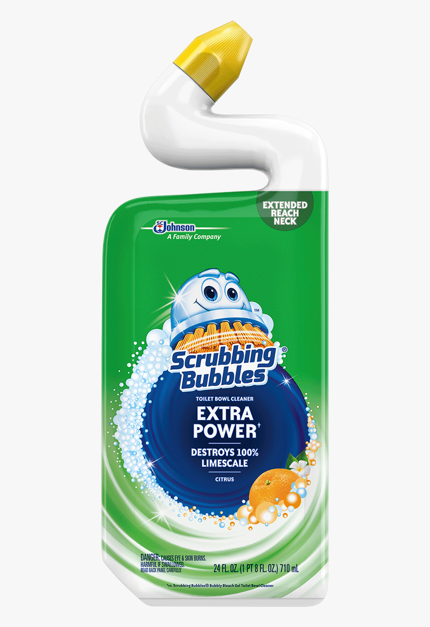 Scrubbing Bubbles Extra Power Citrus - Scrubbing Bubbles Bubbly Bleach Gel Toilet Bowl Cleaner, HD Png Download, Free Download