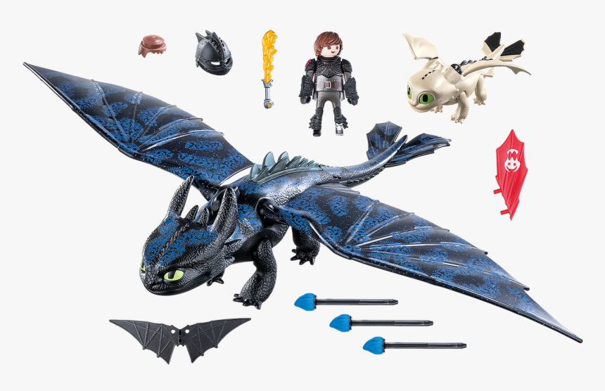 Playmobil Dragons Hiccup And Toothless With Baby Dragon - Playmobil Dragons, HD Png Download, Free Download