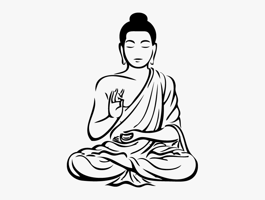 Drawing Buddha Line - Buddha Clipart Black And White, HD Png Download, Free Download