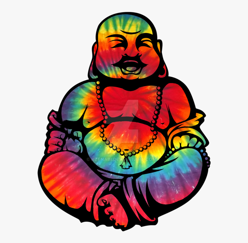 Svg Black And White Buddah Drawing Psychedelic - Tie Dye Buddha Sticker, HD Png Download, Free Download