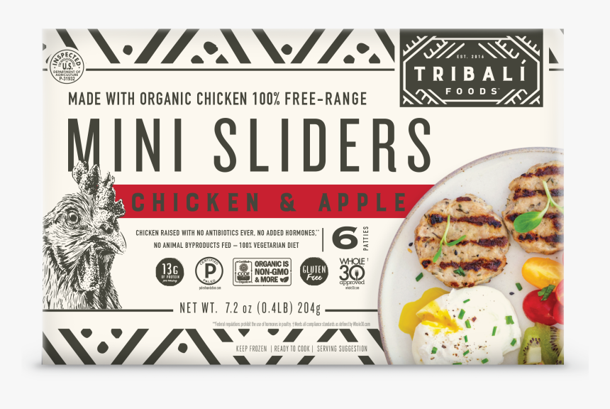 Mini Sliders Chicken & Apple Patties - Tribali Chipotle Chicken Patties, HD Png Download, Free Download