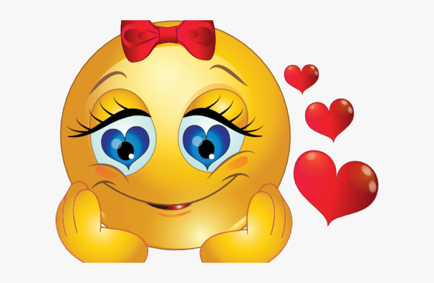 Girly Smiley Cliparts - Imagenes De Emoticones De Amor, HD Png Download - k...