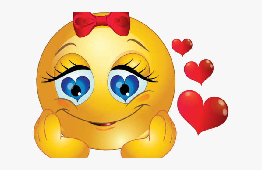 Girly Smiley Cliparts - Imagenes De Emoticones De Amor, HD Png Download, Free Download