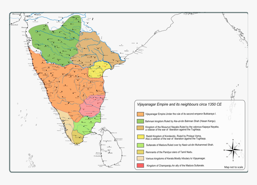 Jinji In India Map , Png Download - Vijayanagara Empire Political Cities, Transparent Png, Free Download