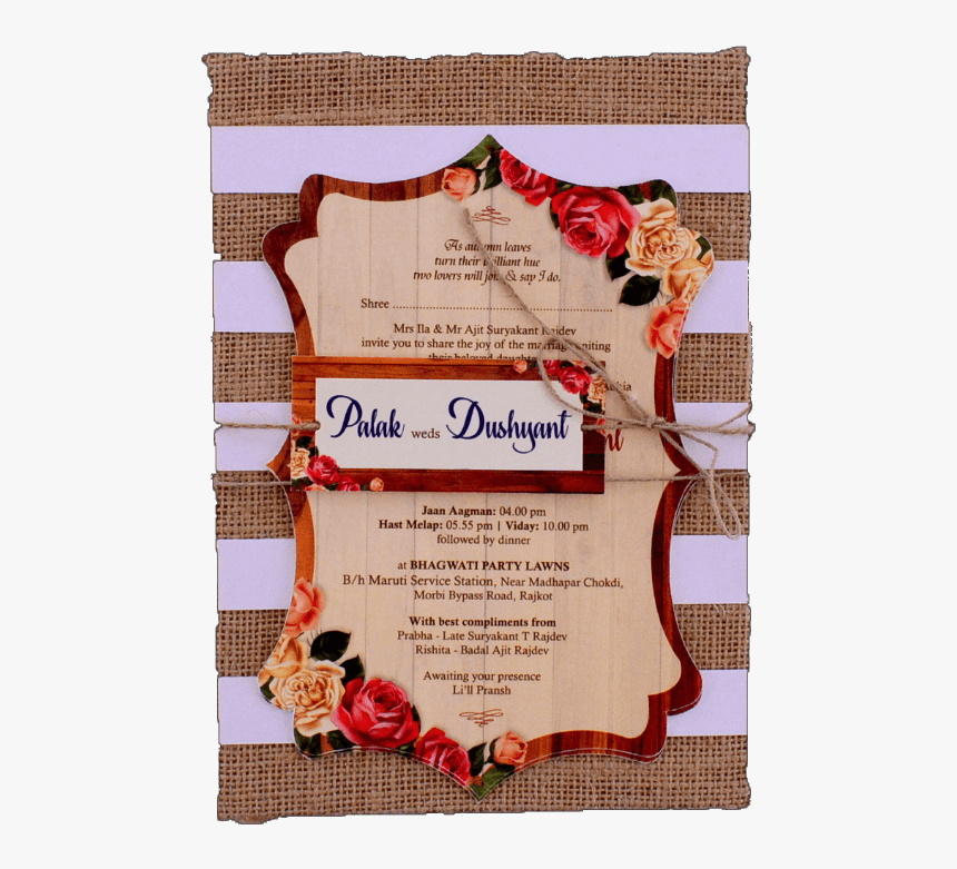 Kraft Wedding Invitations - Patchwork, HD Png Download, Free Download