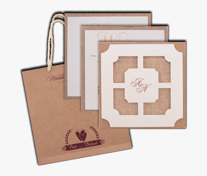 Custom Wedding Cards - Hindu Wedding Invitation Card In Bag, HD Png Download, Free Download