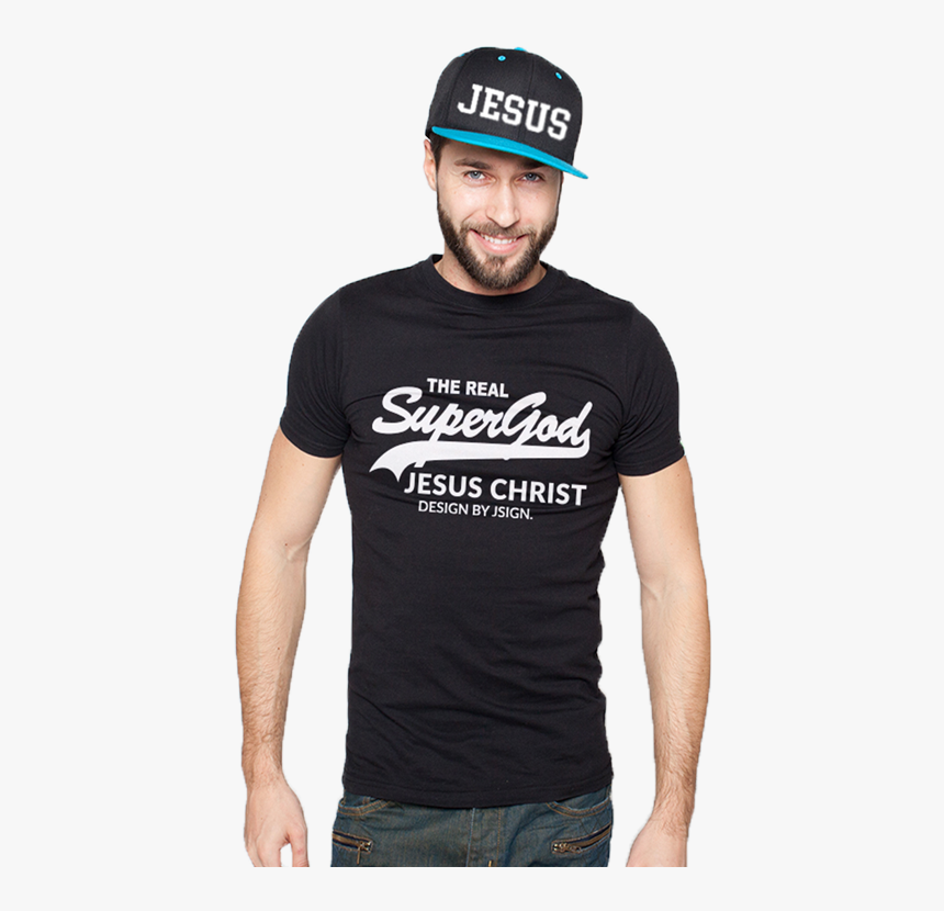 Christian Men"s Jesus T-shirt With Cap - Active Shirt, HD Png Download, Free Download