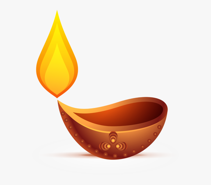 Transparent Diwali Candle Lamp Orange Tableware For - Illustration, HD Png Download, Free Download