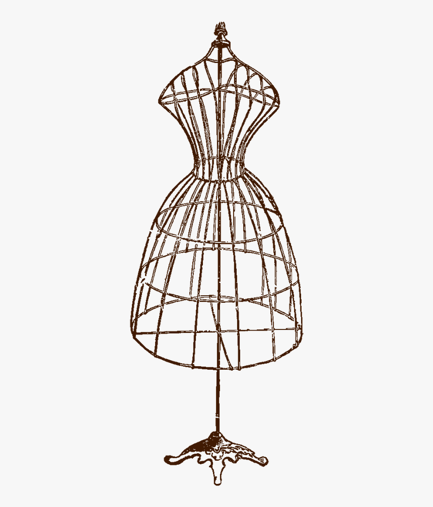 Dress Form Dressmaker Vintage Clothing Mannequin - Antique Dress Drawing Png, Transparent Png, Free Download