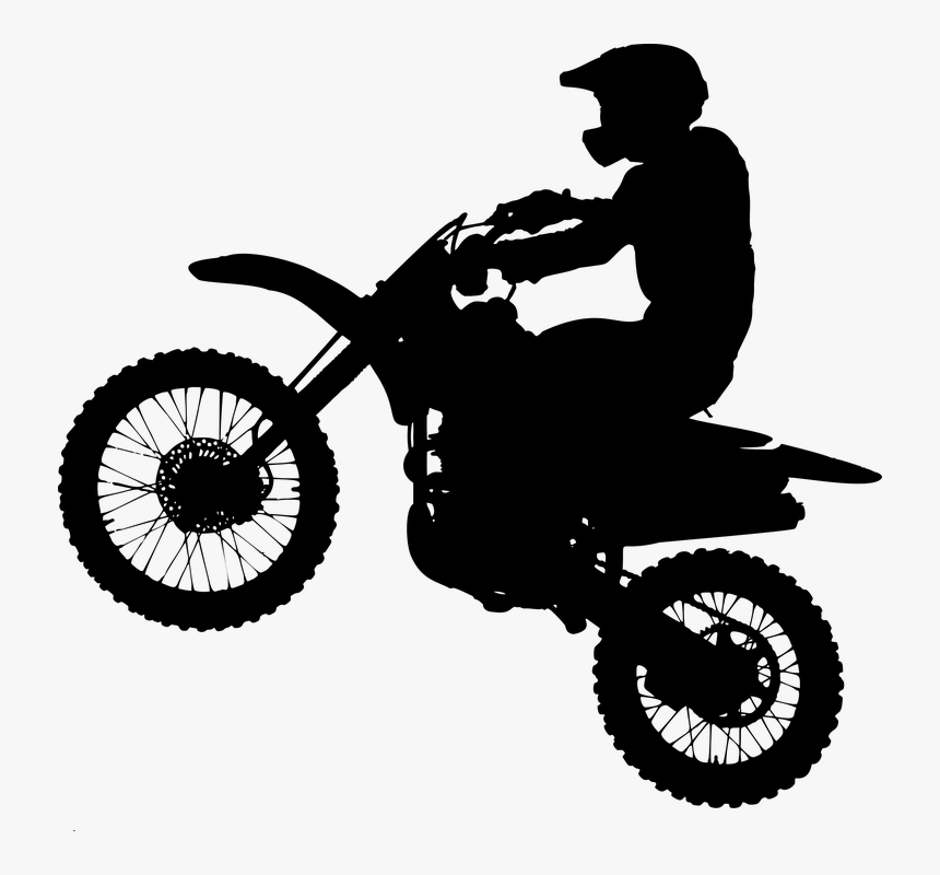 Car Track Clipart Image Free Collection Of Motorcycle - Dirt Bike Silhouette, HD Png Download, Free Download