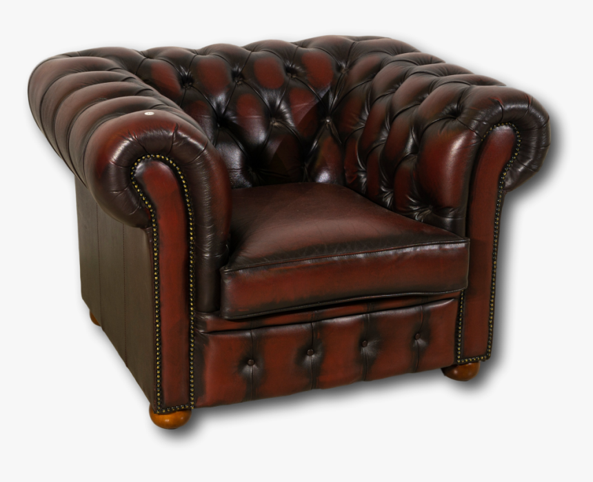 A Single Vintage Leather Chesterfield Sofa Chair, 74 - Club Chair, HD Png Download, Free Download