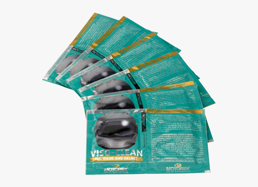 Motorex 109909 Viso Clean Cleaning Cloths , Png Download - Motorcycle Visor Cleaning Wipes, Transparent Png, Free Download