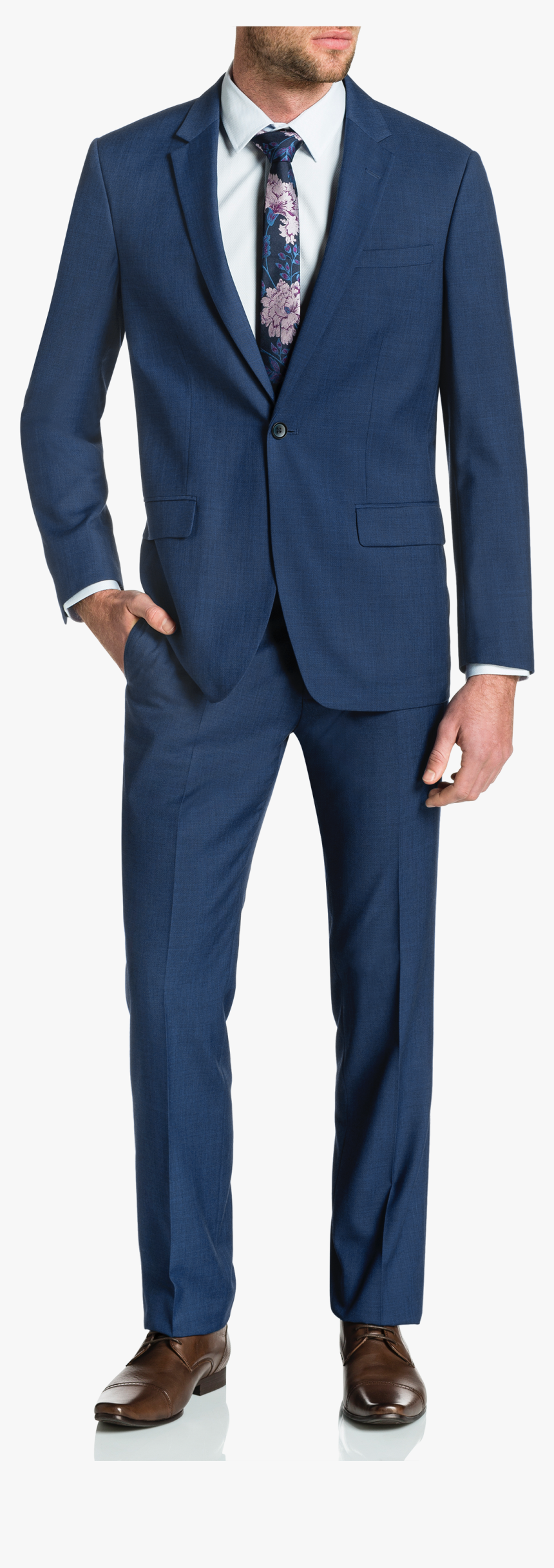 Blue Nixon 1 Button Suit - Suit, HD Png Download, Free Download