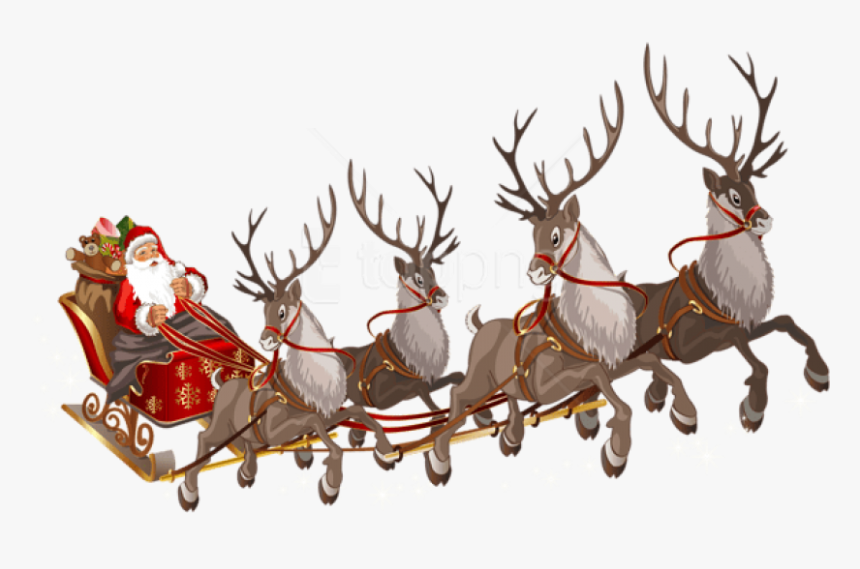 Free Png Santa Claus With Sleigh Png - Santa Sleigh Transparent Background, Png Download, Free Download