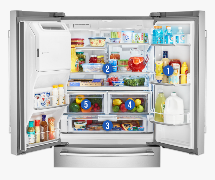 Open, Organized Refrigerator - Maytag Mft2772hez, HD Png Download, Free Download