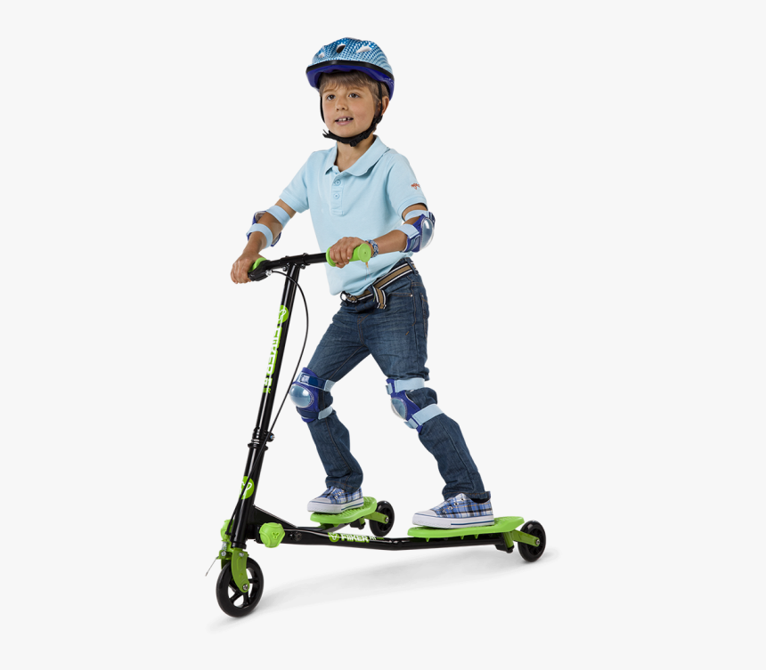 Y Fliker A1 - Boy Riding Scooter Transparent, HD Png Download, Free Download